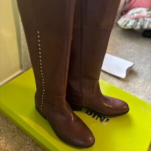 Marc Fisher Leather Size 8 Riding Boots Dark Brown
